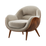 صندلی راحتی با پایه چوبی